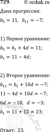 Изображение Упр.729 ГДЗ Мерзляк 9 класс