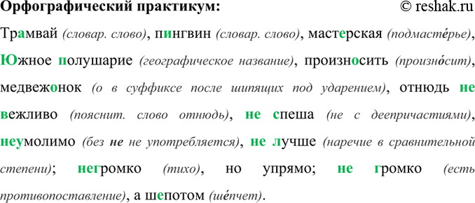 Изображение Орфографический практикум 31 ГДЗ Рыбченкова Александрова 7 класс
